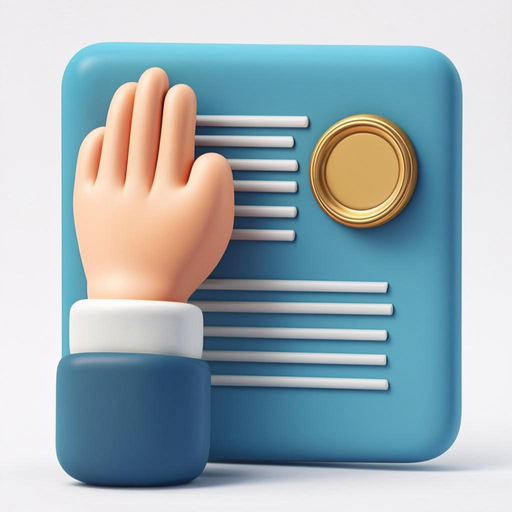 Illustration 3D d'une prestation de serment