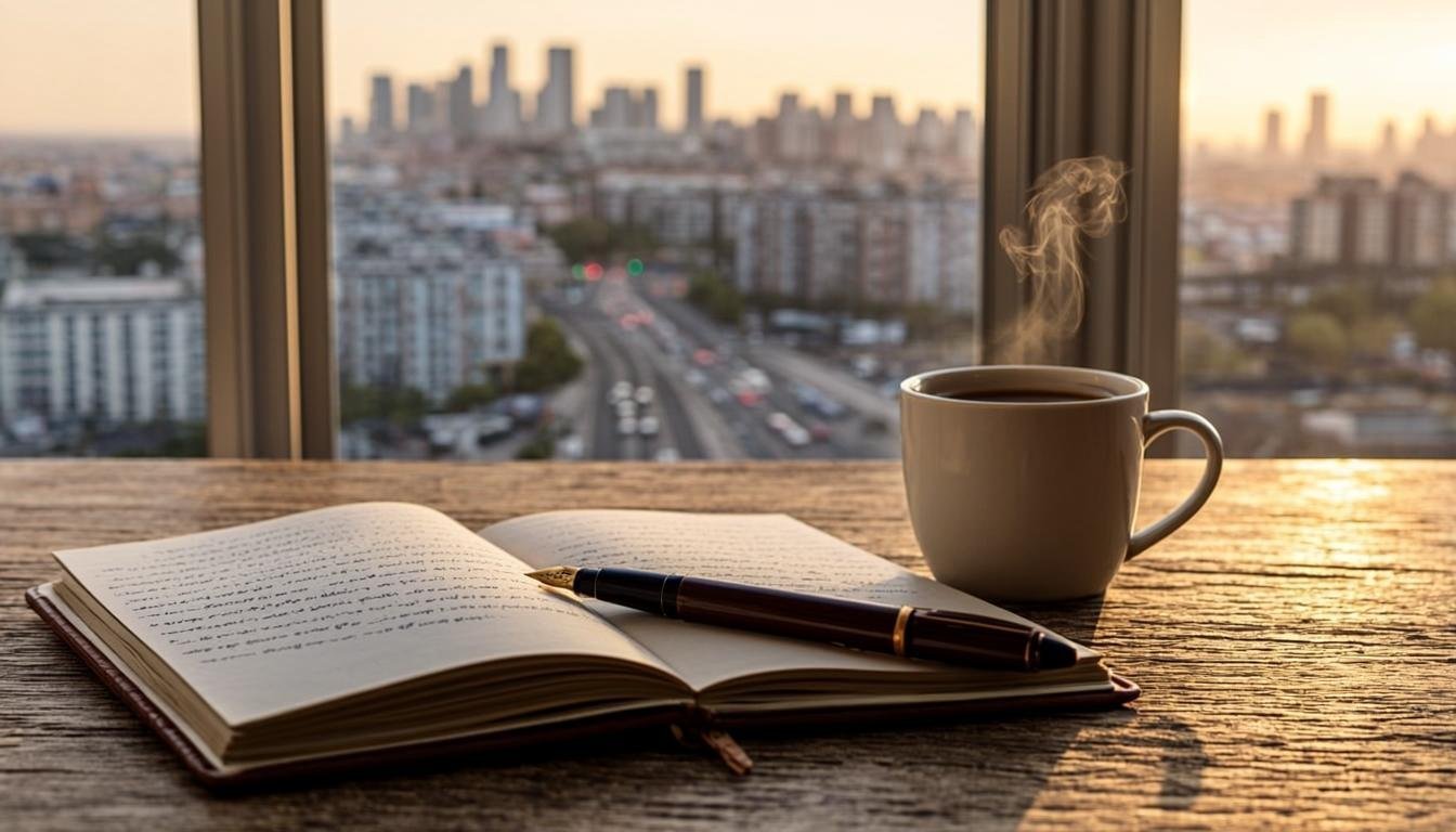 Bureau de lecture avec carnet et café — préparer son projet avec les ressources INACAN